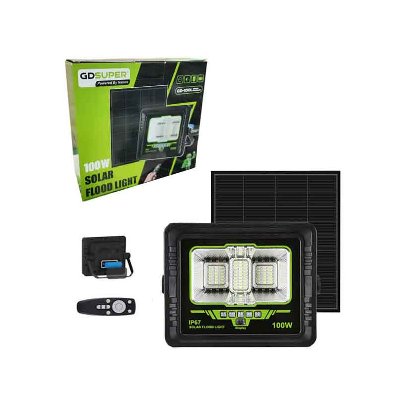 Ηλιακός Προβολέας Με Τηλεχειριστήριο 100W GDSuper