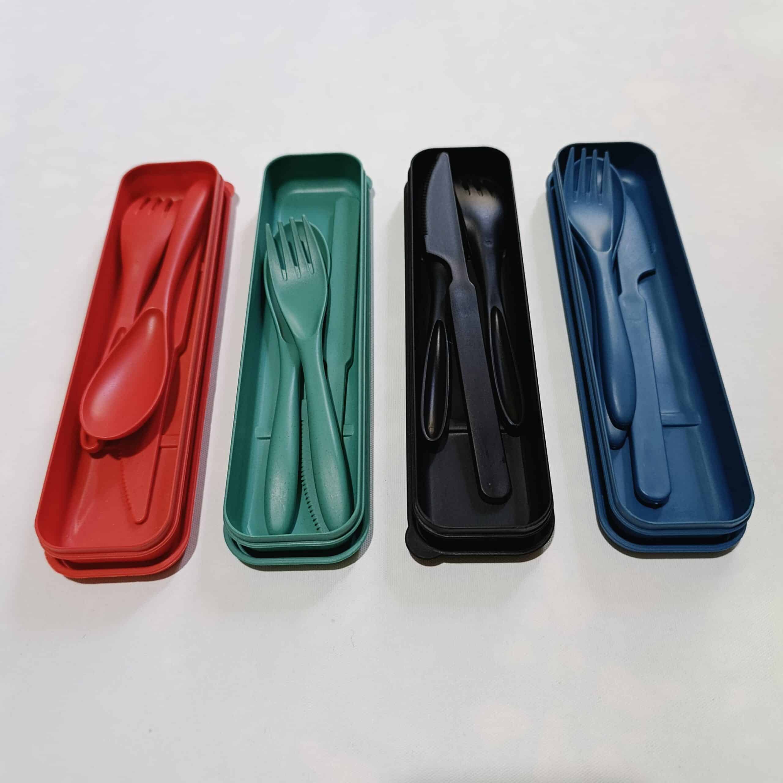 Σετ μαχαιροπίρουνων Σε Θήκη Camping (Κουτάλι-Πιρούνι-Μαχαίρι-Θήκη)